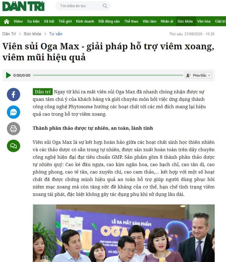 Đánh giá Oga Max của báo dân trí
