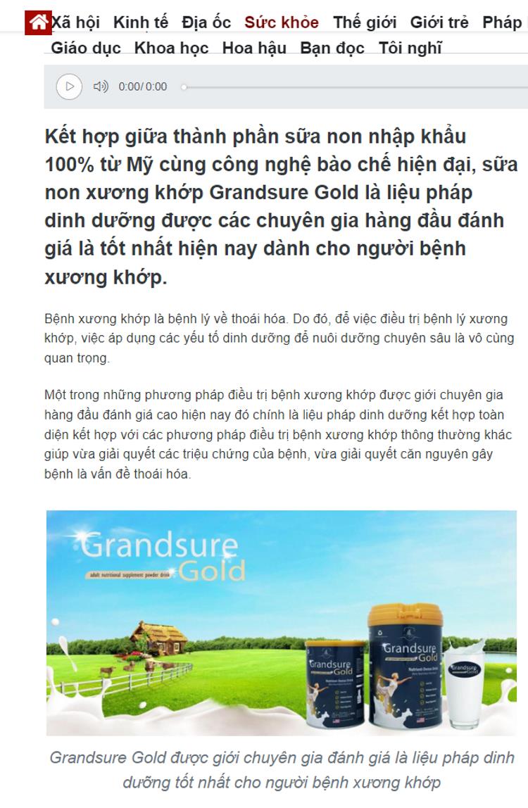 Báo Tiền Phong đánh giá về Grandsure Gold